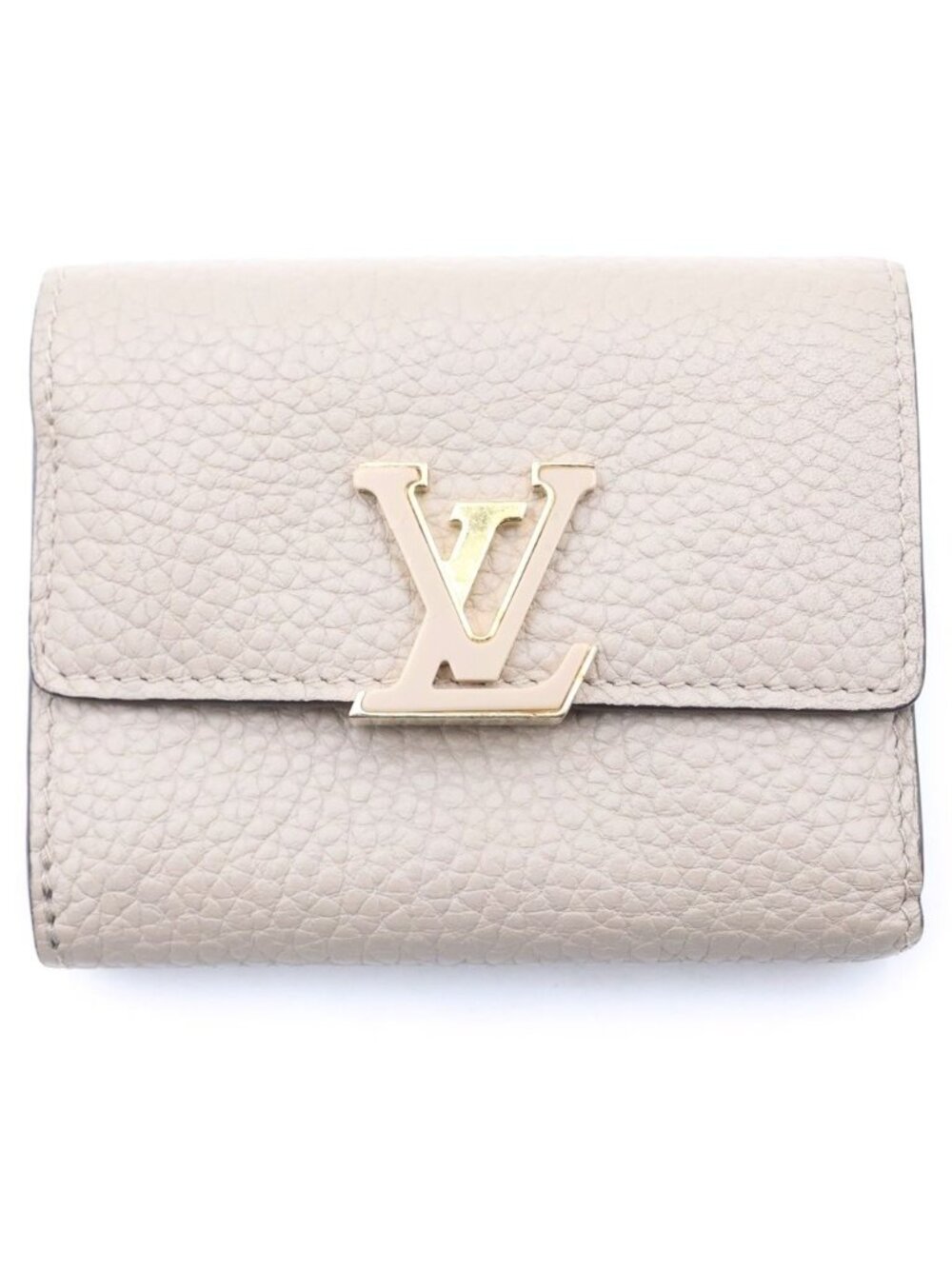 Louis Vuitton Portefeuille Capucines XS Trifold Wallet Compact Coin Purse Beige
